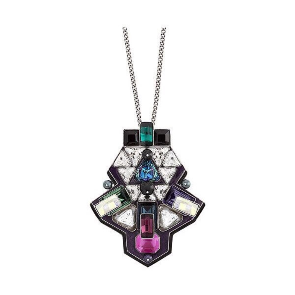 Swarovski Geometric Crystal Pendant Long Necklace